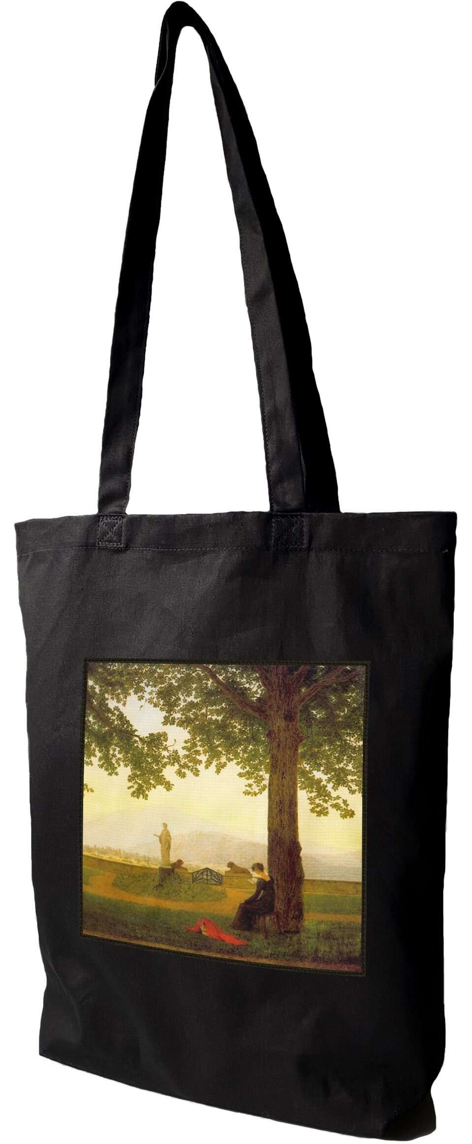 Torba z naszywką Taras ogrodowy Caspar David Friedrich, Czarna