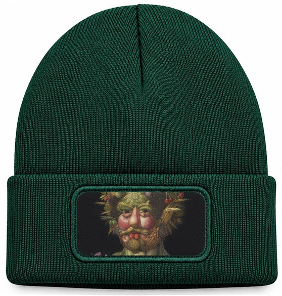 Czapka zimowa Portret Rudolfa II Giuseppe Arcimboldo – zielona