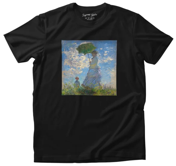 Koszulka z naszywką Kobieta z parasolem Claude Monet