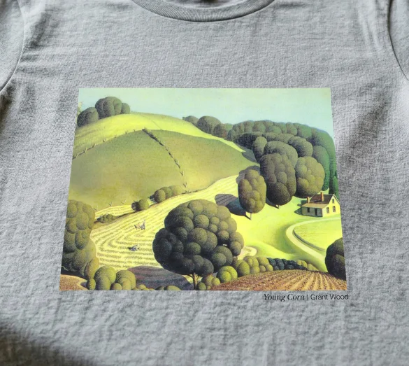 Koszulka z nadrukiem Young Corn Grant Wood