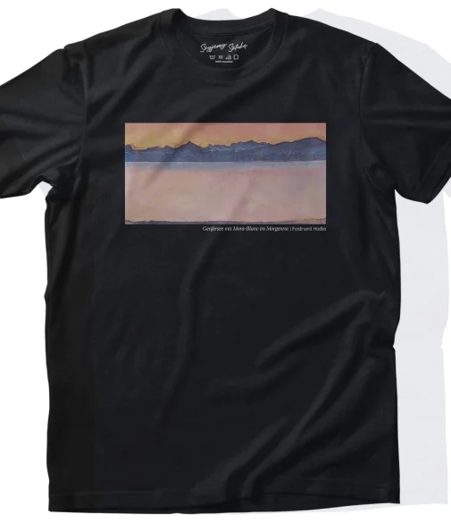 Koszulka z nadrukiem Genfersee mit Mont-Blanc im Morgenrot Ferdinand Hodler
