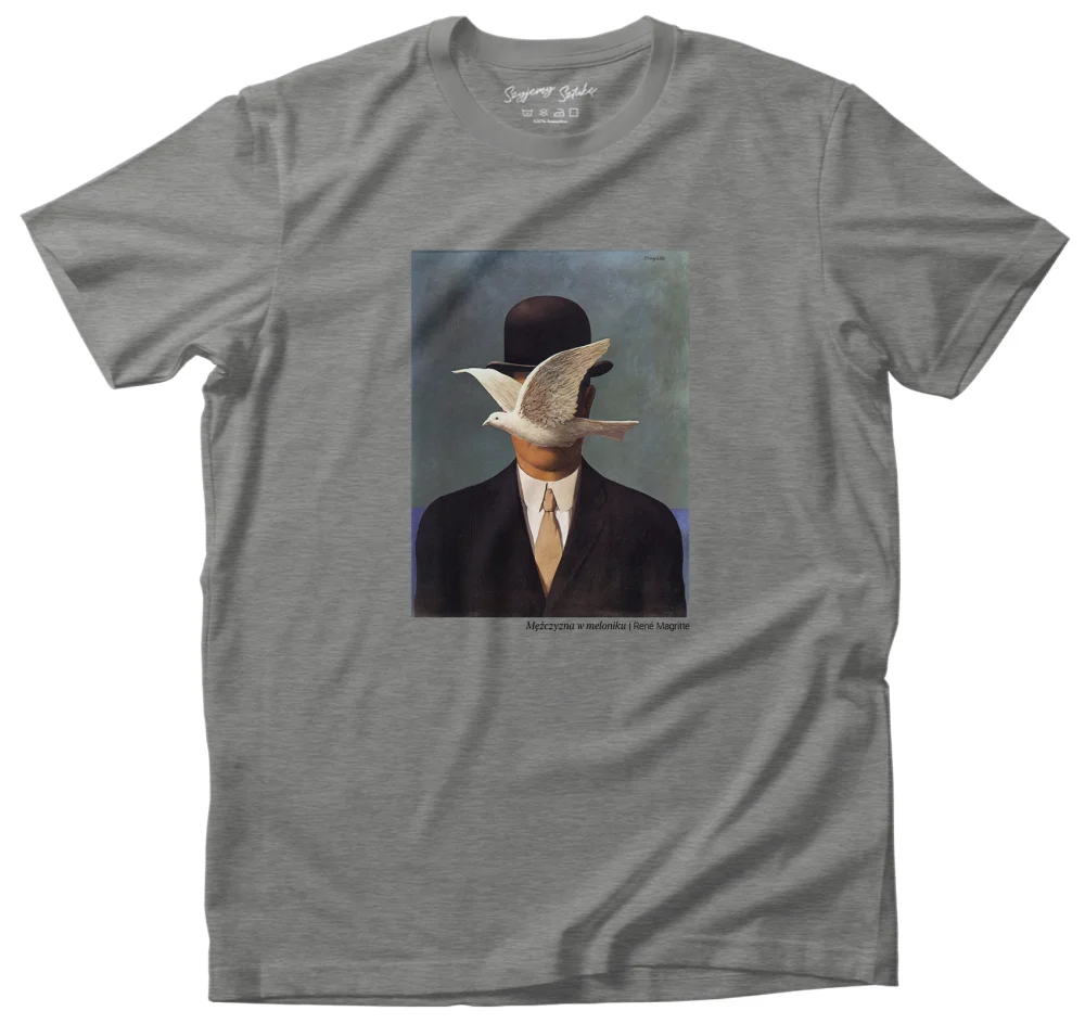 Koszulka z nadrukiem Mężczyzna w meloniku René Magritte