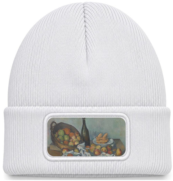 Czapka zimowa Kosz jabłek Paul Cezanne – biała