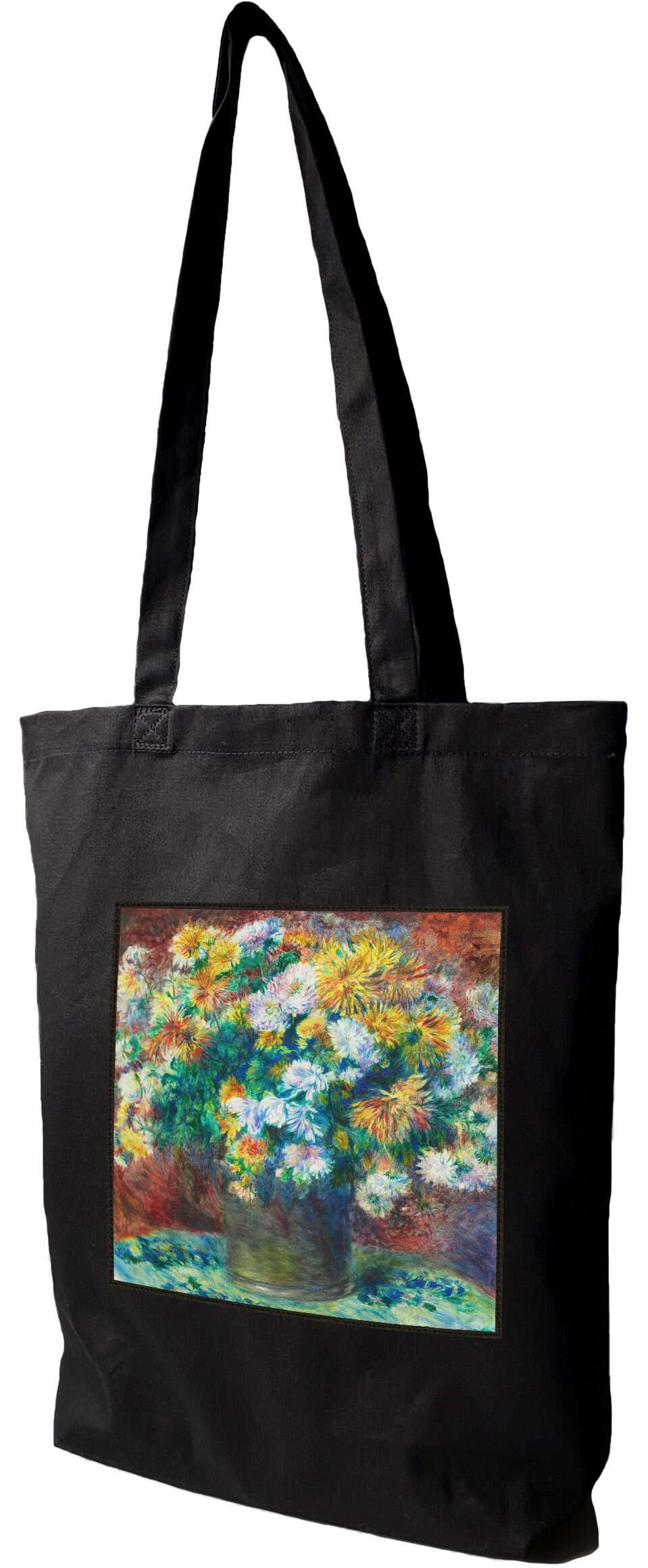 Torba z naszywką Chryzantemy Pierre-Auguste Renoir, Czarna