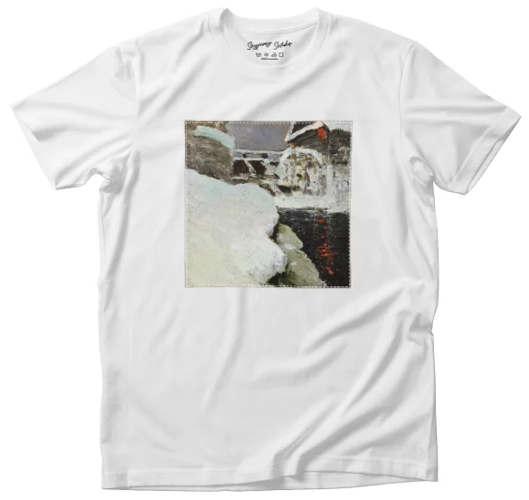 Koszulka z naszywką Młyn zimą Ferdynand Ruszczyc