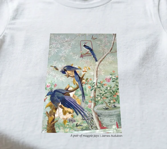 Koszulka z nadrukiem A pair of magpie jays James Audubon