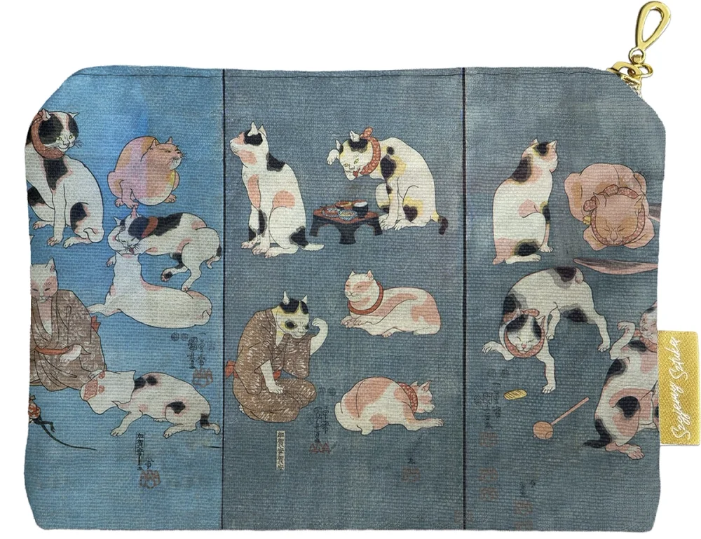 Kosmetyczka mini Przysłowia Ilustrowane przez Koty Utagawa Kuniyoshi