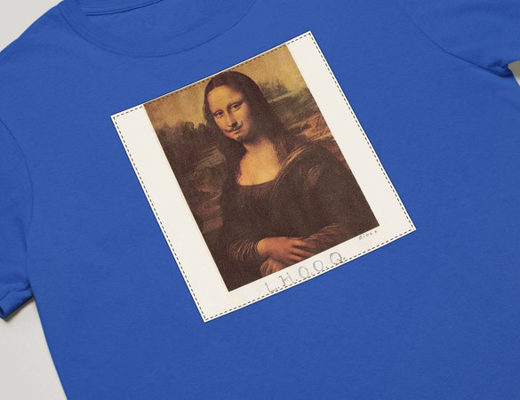 Koszulka z naszywką L.H.O.O.Q. Marcel Duchamp