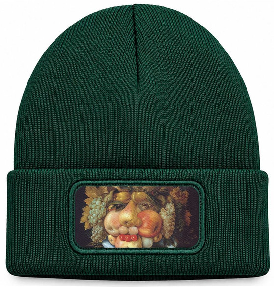 Czapka zimowa Kosz owoców Giuseppe Arcimboldo – zielona