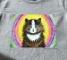 Koszulka z nadrukiem Kot w tęczy Louis Wain