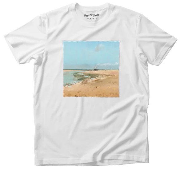 Koszulka z naszywką Plaża podczas odpływu (ujście rzeki) Edgar Degas