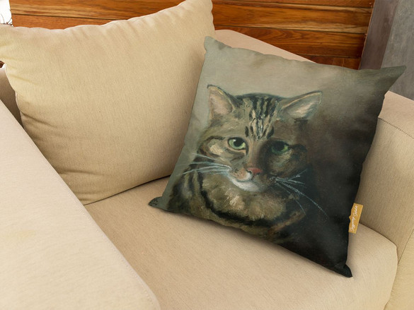 Poduszka Studium głowy kota tabby Louis Wain