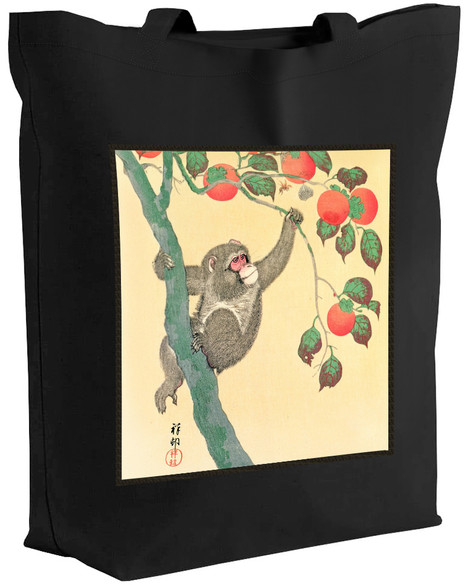 Torba z naszywką Małpa na drzewie persymonowym Ohara Koson
