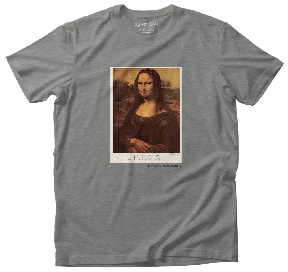 Koszulka z nadrukiem L.H.O.O.Q. Marcel Duchamp