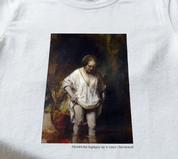 Koszulka z nadrukiem Hendrickje kąpiąca się w rzece Rembrandt