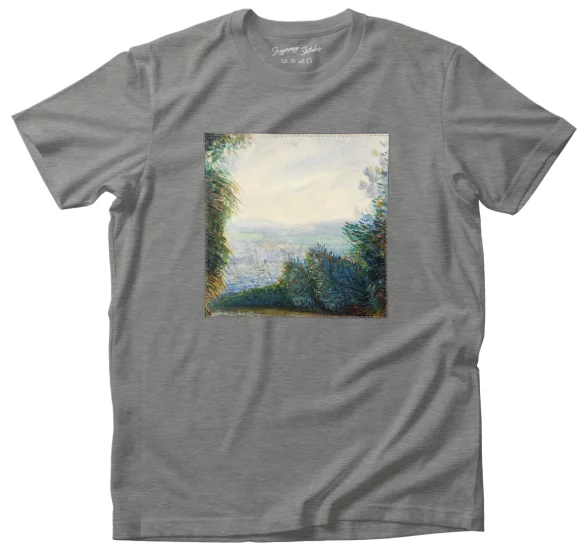 Koszulka z naszywką Dolina Auvers nad rzeką Oise Pierre-Auguste Renoir