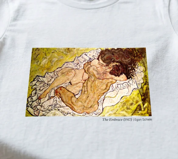 Koszulka z nadrukiem The Embrace (1917) Egon Schiele