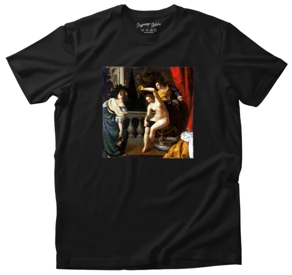 Koszulka z naszywką Batszeba w swojej kąpieli Artemisia Gentileschi