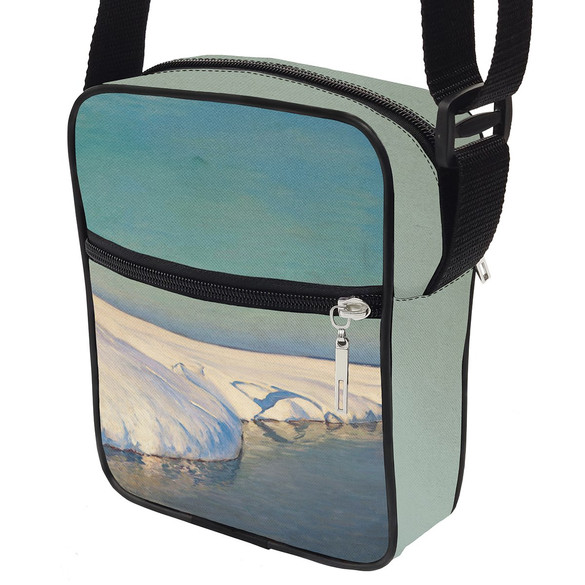 Torba listonoszka Pejzaż zimowy z rzeką i ptakiem Julian Fałat