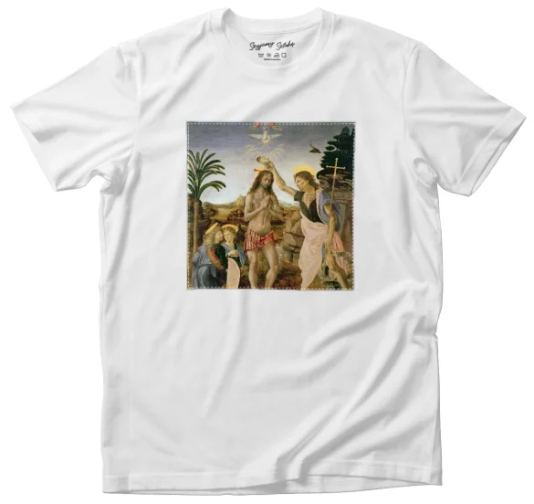 Koszulka z naszywką Chrzest Chrystusa Leonardo da Vinci