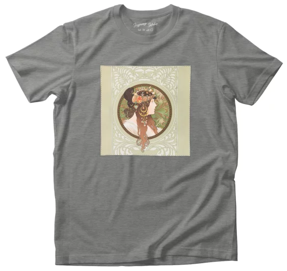 Koszulka z naszywką Bizantyjskie głowy: brunetka Alfons Mucha