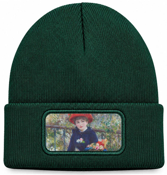 Czapka zimowa Dwie siostry (na tarasie) Pierre-Auguste Renoir – zielona