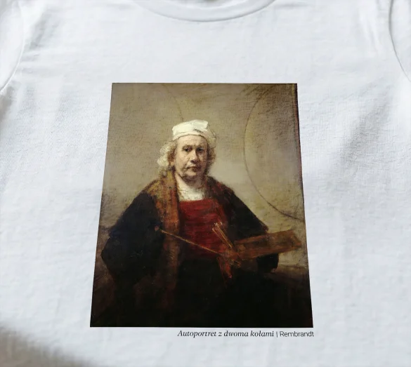 Koszulka z nadrukiem Autoportret z dwoma kołami Rembrandt