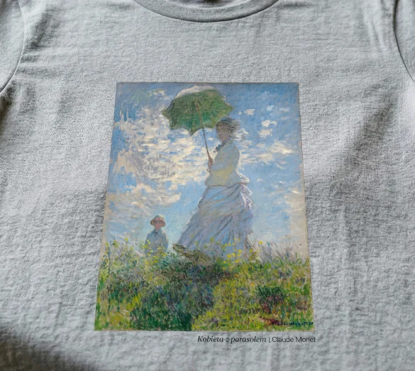 Koszulka z nadrukiem Kobieta z parasolem Claude Monet