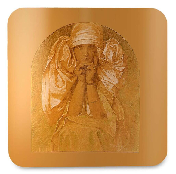 Podkładka pod kubek Portret córki Artysty – Jarosławy Alfons Mucha