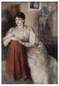 Magnes Portret kobiety w białej sukni Olga Boznańska