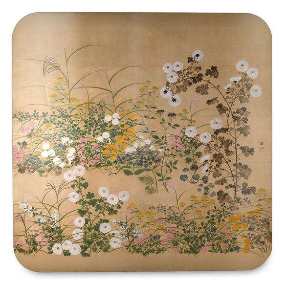 Podkładka pod kubek Ważne rośliny kwitnące jesienią Ogata Korin