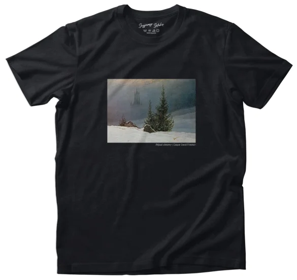 Koszulka z nadrukiem Pejzaż zimowy Caspar David Friedrich