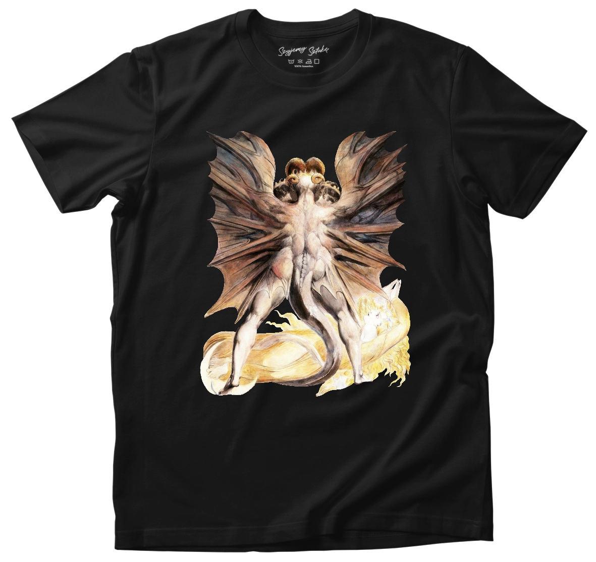 Koszulka Wielki czerwony smok i niewiasta obleczona w słońce William Blake– koszulka z nadrukiem obrazu, t-shirt ze sztuką