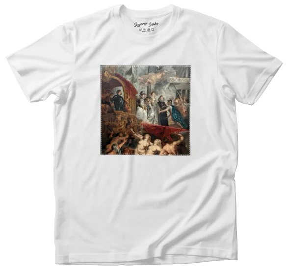 Koszulka z naszywką Przybycie Marii Medycejskiej do Marsylii Peter Paul Rubens