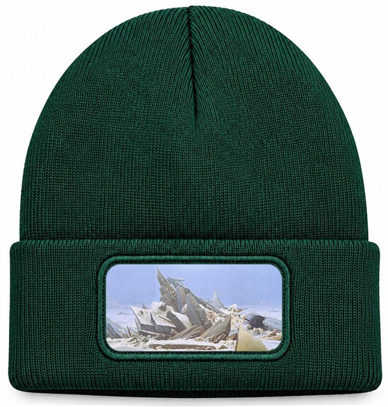 Czapka zimowa Morze lodu Caspar David Friedrich – zielona