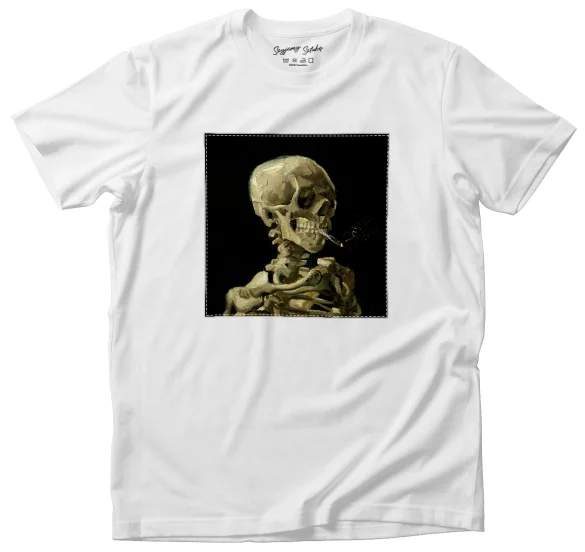 Koszulka z naszywką Czaszka z palącym się papierosem Vincent Van Gogh