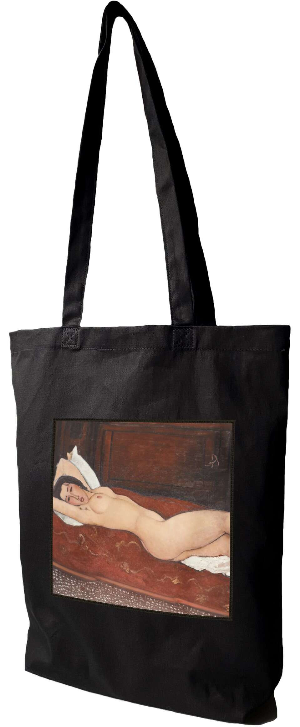 Torba z naszywką Leżący akt Amedeo Modigliani, Czarna