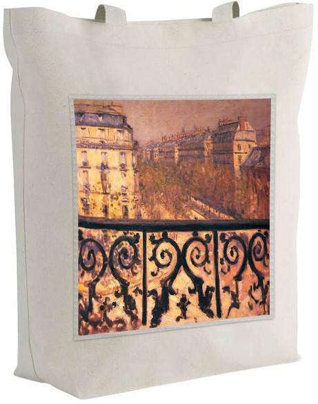 Torba z naszywką Balkon w Paryżu Gustave Caillebotte