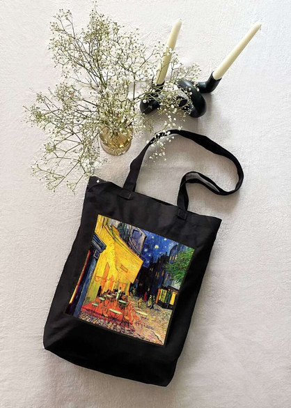 Torba z naszywką  Taras kawiarni w nocy Vincent Van Gogh