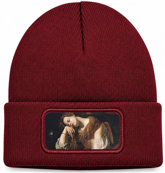 Czapka zimowa Pokutująca Magdalena Artemisia Gentileschi – bordowa
