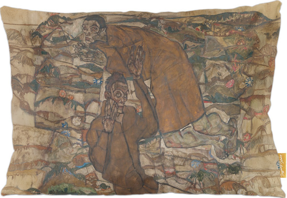 Poduszka dekoracyjna na prezent z obrazem Levitation (The Blind II) Egon Schiele Szyjemy Sztukę