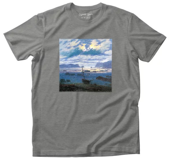 Koszulka z naszywką Morze Północne w świetle księżyca Caspar David Friedrich