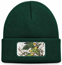 Czapka zimowa Carolina Parakeet James Audubon – zielona