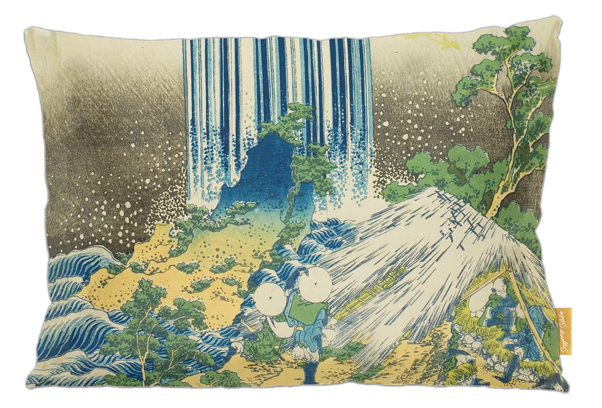 Poduszka dekoracyjna na prezent z obrazem Wodospady Yoro w prowincji Mino Katsushika Hokusai Szyjemy Sztukę