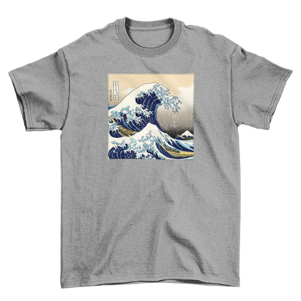 Koszulka z naszywką Wielka fala w Kanagawie Hokusai Katsushika