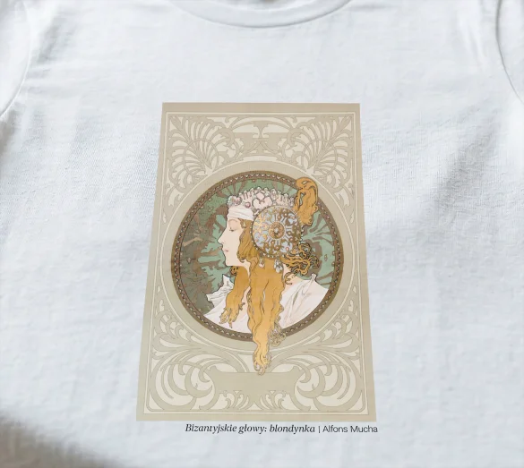 Koszulka z nadrukiem Bizantyjskie głowy: blondynka Alfons Mucha