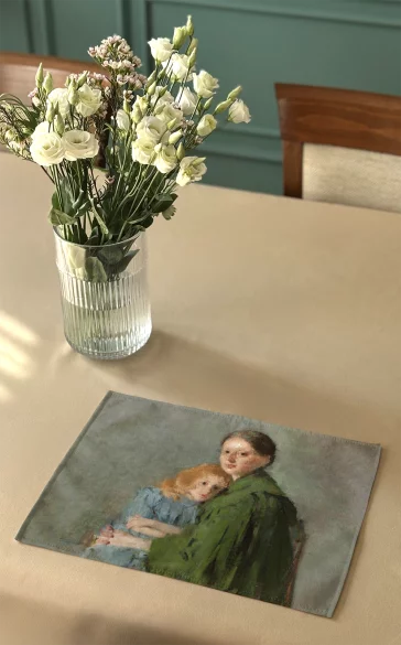 Podkładka na stół Portret kobiety z małą dziewczynką (Matka z dzieckiem) Olga Boznańska