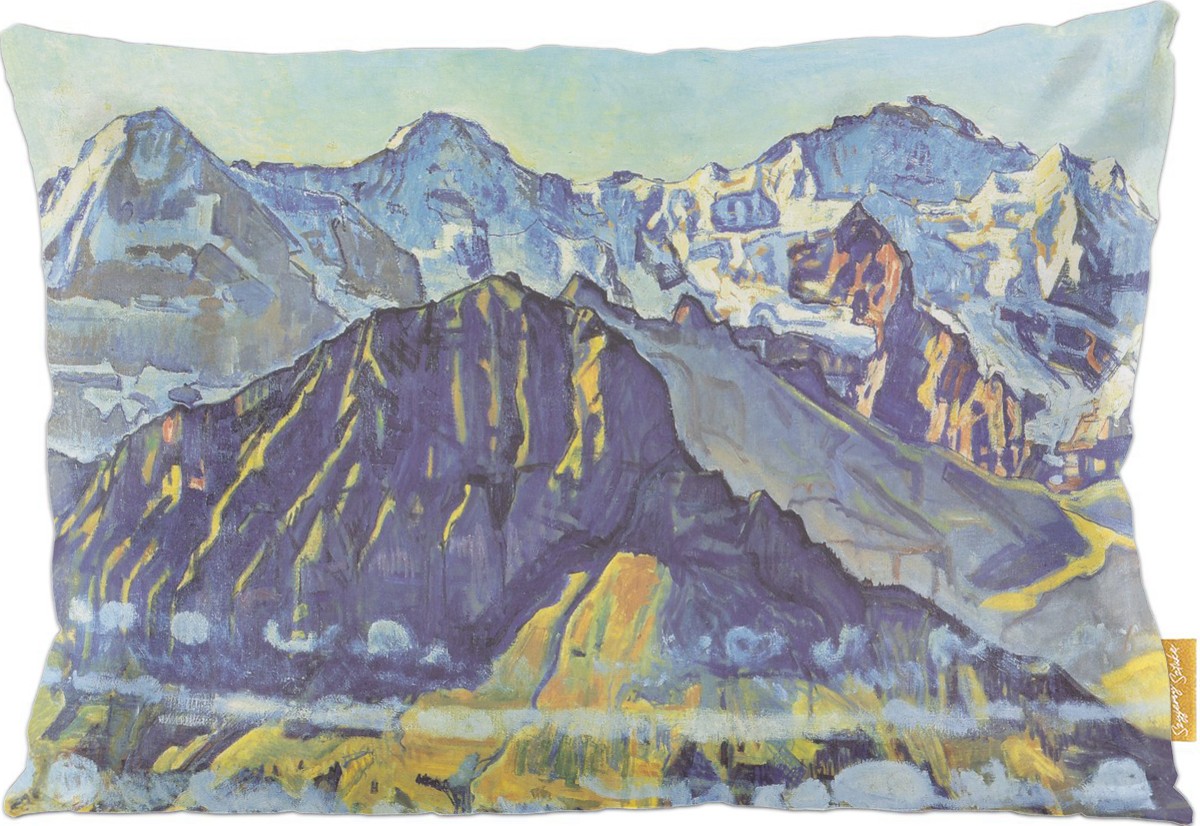 Poduszka dekoracyjna na prezent z obrazem Eiger, Mönch und Jungfrau in der Morgensonne Ferdinand Hodler Szyjemy Sztukę