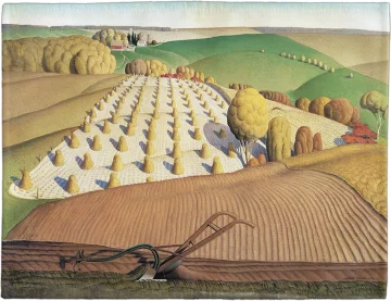 Podkładka na stół Fall Plowing Grant Wood