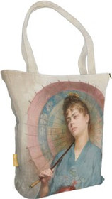 Torba na ramię shopper Kobieta z japońskim parasolem Anna Bilińska-Bohdanowiczowa